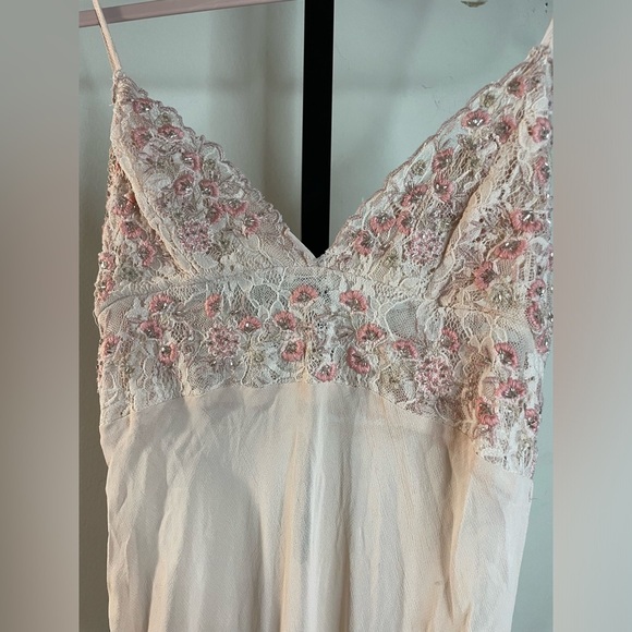 NWOT Free People Midnight Magic Maxi Slip Dress Size XS Pink Beaded - Picture 5 of 14